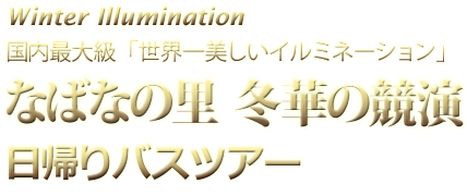 国内最大級・日本一美しいイルミネーション　なばなの里日帰りバスツアー